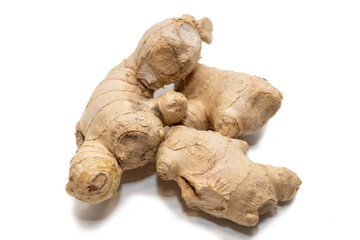 Ginger root isolated with white background
