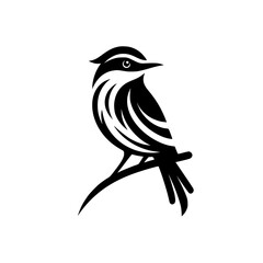 Minimalist Bird Logo: Black & White Vector, Modern Design, Branding