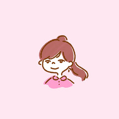 a girl in a ponytail