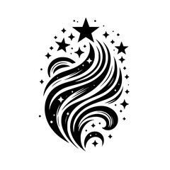 Celestial Swirl: Minimalist Starburst Design