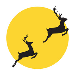 silhouette of a deer, deer silhouette vector illustration 