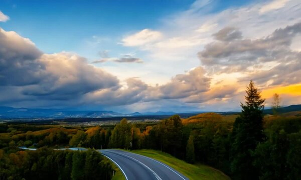 Landmark Chico Circuit in San Carlos de Bariloche Rio Negro Argentina . Grove Sky Clouds.
