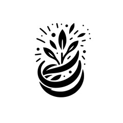Minimalist Plant Logo: Black & White Growth Concept
