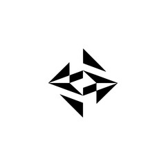 Obraz premium Abstract Geometric Black and White Design on White Background