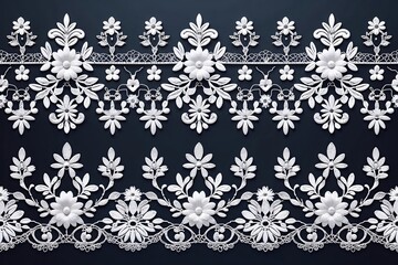 Chic and Elegant Horizontal Lace and Embroidery Motif for Classy Backgrounds