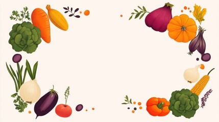 Colorful Arrangement of Fresh Vegetables on Light Background