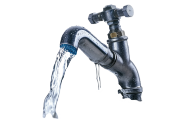Leaky Water Pipe on transparent background