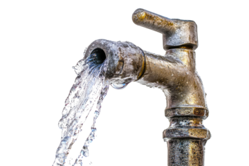 Leaking Water Pipe on transparent background