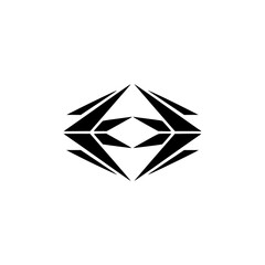 Obraz premium Geometric Black Diamond-Shaped Abstract Logo on White Background