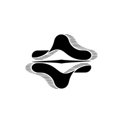 Abstract Geometric Black & White Design with Reflection