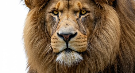 Fototapeta premium Majestic Lion Portrait: A Close-Up of a King
