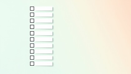 Checklist Template on Gradient Background, Blank Form Framework, Empty Box Organization System
