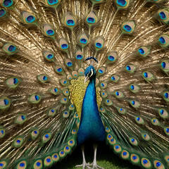 Obraz premium Majestic Colorful Peacock in a Enchanting, Generative AI