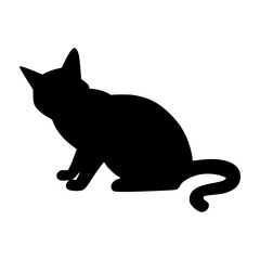 Obraz premium Black Cat Silhouette - Minimalist Design