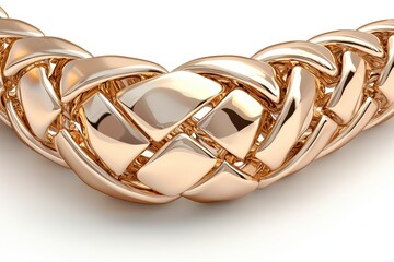Intricate Gold Braided Necklace Close up