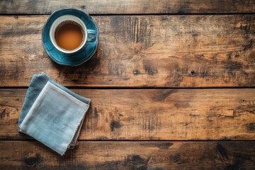 Cup of coffee on wooden table with book and glasses