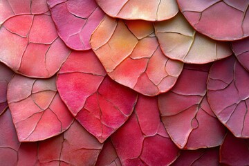 Obraz premium Closeup of layered pink and orange petals forming abstract scales pattern