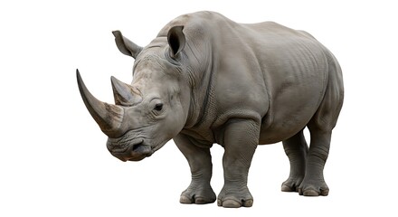 Obraz premium Majestic White Rhinoceros: A Powerful Symbol of African Wildlife