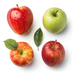 set of apples isolated on white