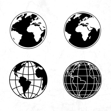 Globe wareframe geometric illustration black and white
