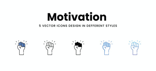 Motivation  vector icons set stock illustration