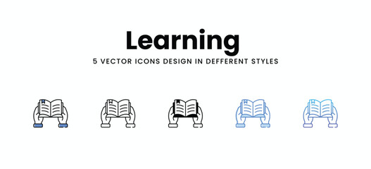 Learning  vector icons set stock illustration