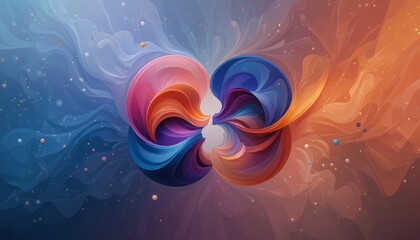 Abstract Swirling Colors in Harmony