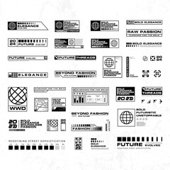 set of abstract streetwear element