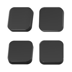 button blank 3d icon app for web symbol