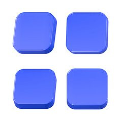 button blank 3d icon app for web symbol
