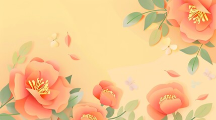 Flower Background for International Family Day: Sketching the Beautiful Picture of a Warm and Harmonious Family with Colorful Flowers