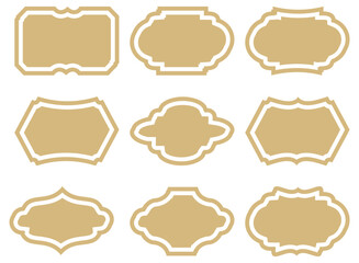Set of Islamic Shape Illustration. flat arabic window frame Illustration. Muslim oriental shapes design for Ramadan. Good for Islamic Design, Label, Sign, 