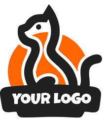 Modern Cat Logo 001 – Minimalist and Elegant Bird Design
