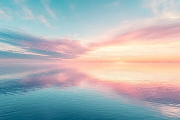 Obraz premium Pastel Tranquility: A Soothing Symphony of Sky and Water in Perfect Harmony