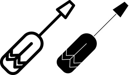 Screwdriver icon representing handyman work, construction projects, industrial tools, repair services, and Labour Day recognition with transparent background

