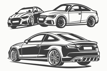 silhouette cars, vector