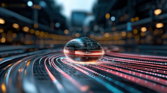 Mesmerizing neon trails and luminous streaks in a dynamic blurred urban cityscape creating a futuristic electrifying and contemporary visual experience