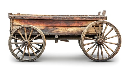 Fototapeta premium Wooden Cart Isolated.