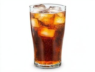Icecold cola in a glass, refreshing summer beverage 