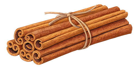 Cinnamon Sticks PNG – Isolated Aromatic Spice Bundle on Transparent Background