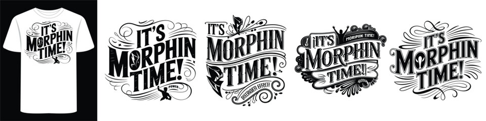 Retro T-Shirt Art with Pop Comic Sayings and Playful Typography 