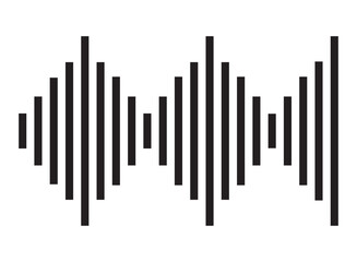 Music soundwave, equalize audio icons set. Frequency audio wave form icon symbol. Flat Vector illustration.