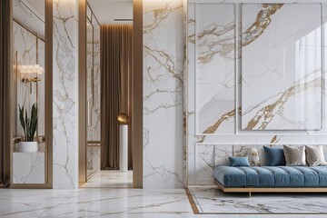 Elegant Modern Setting with Luxurious White Marble Texture