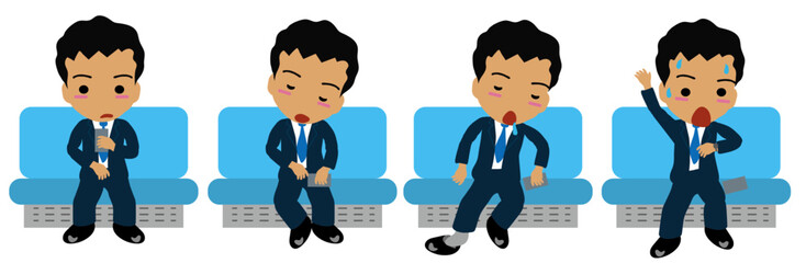 Sleeping Commuter Missing His Stop on the Train – Businessman Oversleeping