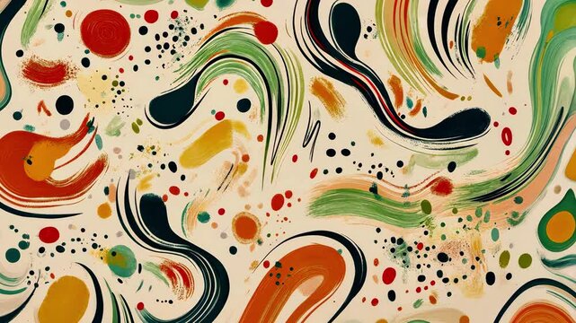 Colorful Abstract Art Dynamic Swirls and Vibrant Patterns Infusing Energy and Creativity into Design with Lively Textures and Dots