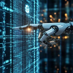 futuristic central bank digital currency (CBDC) system monitored by AI for enhanced security and efficiency.
