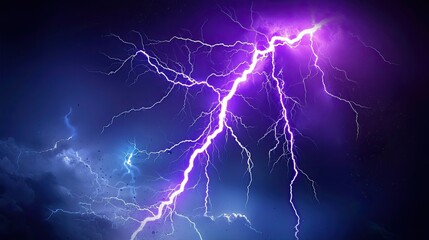 Electric purple lightning strikes nature abstract art dramatic setting dynamic perspective energy concept