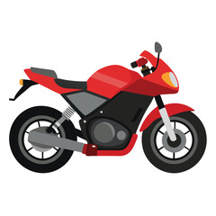 Sleek Red Modern Sportbike Motorcycle Illustration