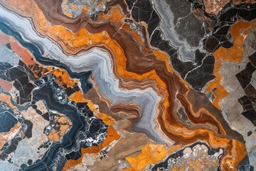 Obraz premium Stunning Marble Waterfalls on Luxurious Stone Flooring Art