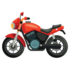 Obraz premium A Classic Red Motorcycle Illustration Side View Detailed Design